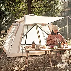 【好玩旅物】前廳升級版_4-6人露營野餐全自動按壓式銀膠防曬遮陽秒開帳篷