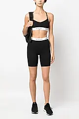 Sporty&Rich 黑白細肩帶運動內衣/XS