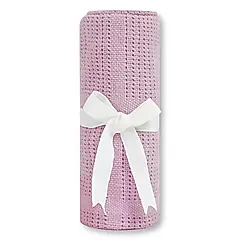 【奇哥】純棉洞洞毯 70x90cm(迷霧粉)