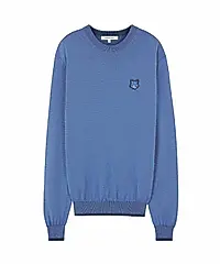 MAISON KITSUNÉ 錢布雷藍變化狐狸頭LOGO經典毛衣/中性/ S