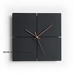 【好物良品】日本設計環保再生材黑色系靜音掛鐘/ 十字方形