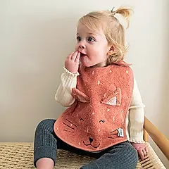 trixie動物造型有機棉圍兜/ 甜笑貓咪