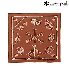 SNOW PEAK 獨特原創圖樣的野遊方巾-紅色日本製造