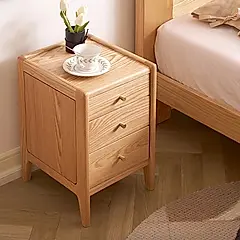 【橙家居・家具】/預購/禾沐系列0.3米A款實木床頭櫃 HM-L7022