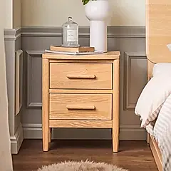 【橙家居・家具】/預購/富士系列實木二抽床頭櫃 FS-B3023