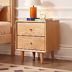 【橙家居・家具】/預購/富士系列實木雙抽床頭櫃 FS-B3029-2