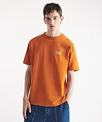 CAFÉ KITSUNÉ 楓糖漿棕狐狸咖啡師寬版短TEE/ M