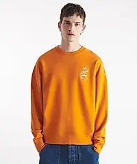 CAFÉ KITSUNÉ 楓糖漿棕咖啡杯寬版長袖衛衣_男/中性/ M