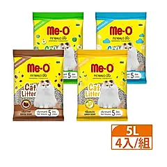 【Me-O咪歐】低粉塵凝結貓砂 5L(4.3kg)-4包組/ 自然無香