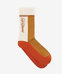 CAFÉ KITSUNÉ 楓糖漿棕色塊手繪LOGO中筒襪/ 40