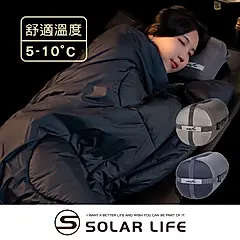 Wildfun野放 輕暖5-10度石墨烯睡袋/ 黑藍色