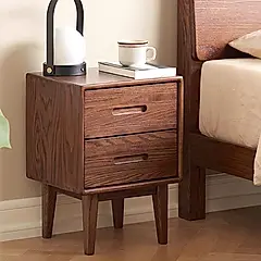 【橙家居・家具】/預購/貝里系列胡桃色實木床頭櫃 BL-F8021