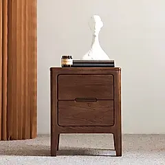 【橙家居・家具】/預購/加莫系列A款胡桃色實木床頭櫃 JM-A5022