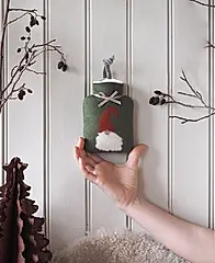 德國 dorothee lehnen 手工羊毛氈熱水袋/ 方型/ 聖誕老人/ 橄欖綠底