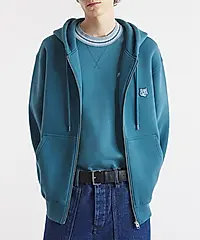 MAISON KITSUNÉ 湖水藍變化狐狸頭LOGO舒適連帽外套_男/ XL