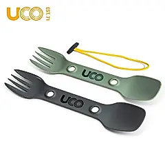 美國【UCO】UTILITY SPORK 餐具組 /無雙酚A /戶外用餐具 /輕便湯匙叉子 耐熱240度 至 -20度/ 淺綠