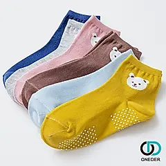 【ONEDER旺達棉品】童襪/ 小熊-05/ 19-21 (顏色隨機出貨)