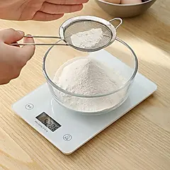 日本霜山 鋼化玻璃料理電子秤/食物秤-白