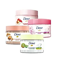 【Dove多芬】冰淇淋去角質身體磨砂膏298g/ 楓糖2入+櫻花2入