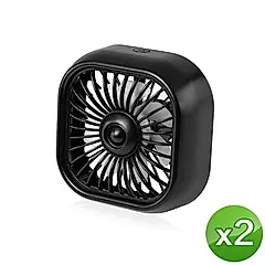 FJ 車用RGB迷你USB供電風扇YE2(2入組)/ 黑色