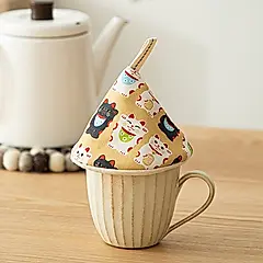 日本霜山 布藝隔熱防燙三角鍋帽(小款)/ 招財貓