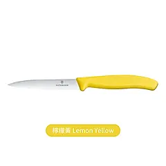 VICTORINOX 瑞士維氏 尖頭水果刀(鋸齒)-黃(無刀套)
