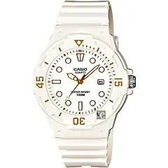 CASIO 卡西歐 迷你運動風指針手錶-金時標x白 LRW-200H-7E2VDF