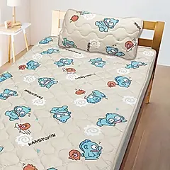 【戀家小舖】人魚漢頓 嘻遊記 單人涼感平單式保潔墊