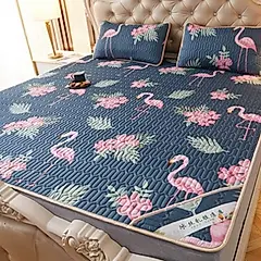 【ONE HOUSE】印花/素色 乳膠冰絲涼蓆-雙人/ 印花_雙人 -火鶴鳥