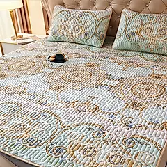 【ONE HOUSE】印花/素色 乳膠冰絲涼蓆-雙人/ 印花_雙人 -金艾麗絲