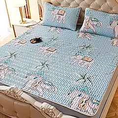 【ONE HOUSE】印花/素色 乳膠冰絲涼蓆-雙人/ 印花_雙人 -可愛象