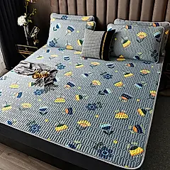 【ONE HOUSE】印花/素色 乳膠冰絲涼蓆-雙人/ 印花_雙人-初夏