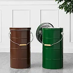 日本渡邊金屬OBAKETSU手工製儲米桶 10kg/ 綠色