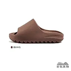 【好玩旅物】夏季逛街厚底防滑情侶沙灘懶人拖鞋/ 25.5碼/ 磨砂棕色