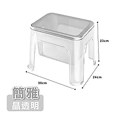 【ONE HOUSE】簡雅晶透兩用收納凳 椅子 椅凳(1入)/ 晶透明