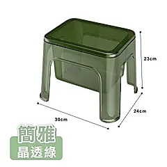【ONE HOUSE】簡雅晶透兩用收納凳 椅子 椅凳(1入)/ 晶透綠