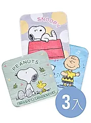 【ONEDER旺達棉品】史奴比小方巾*3入/組