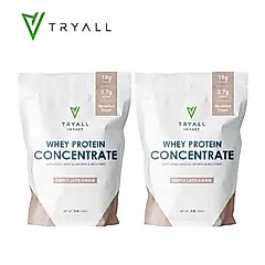 [台灣 TRYALL] 濃縮乳清蛋白粉-純粹拿鐵2入組 (500g/袋)(12/22後下單預計12/29出貨)