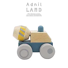 【日本Adnil LAND】寶寶木頭卡車玩具/ 藍色水泥車