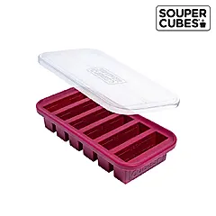 【Souper Cubes】多功能食品級矽膠保鮮盒-酒紅色/ 6格