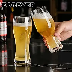 【日本FOREVER】造型啤酒杯/曲線杯/果汁杯/紅酒杯430ML-6入組