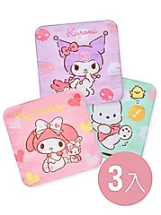 【ONEDER旺達棉品】三麗鷗小方巾/ 酷洛米+美樂蒂+帕洽狗-02/ 20x20/條