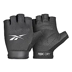 【Reebok】Fitness Gloves 短指透氣健身手套 (一組兩入)/ Black/ S