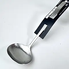 片力商事｜日本製 ｜中湯勺｜ 燕三條 和味槌目18-8 艷消不鏽鋼餐具｜ S-1