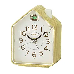 SEIKO 精工 小木屋原音鳥鳴鬧鐘 木紋淺色 (QHP011A)