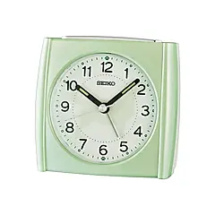 SEIKO 精工 可愛動物小狗 靜音滑動式秒針嗶嗶鬧鐘 (QHE209M)