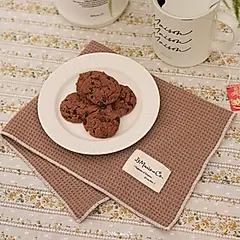 J3MaisonCo. Soothing Vibe 拷邊餐墊/ Brown & White 咖啡底白邊