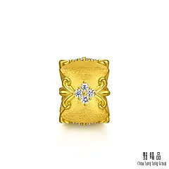 點睛品 復古鳶尾花 鑽石黃金串珠