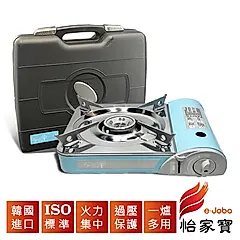 【E-JOBO 怡家寶】韓國進口萊莉雅卡式瓦斯爐+安寶瓦斯罐6瓶超值組