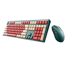 irocks K105RP 無線三模藍牙剪刀腳 靜音鍵盤滑鼠組 三色/ 海松石綠